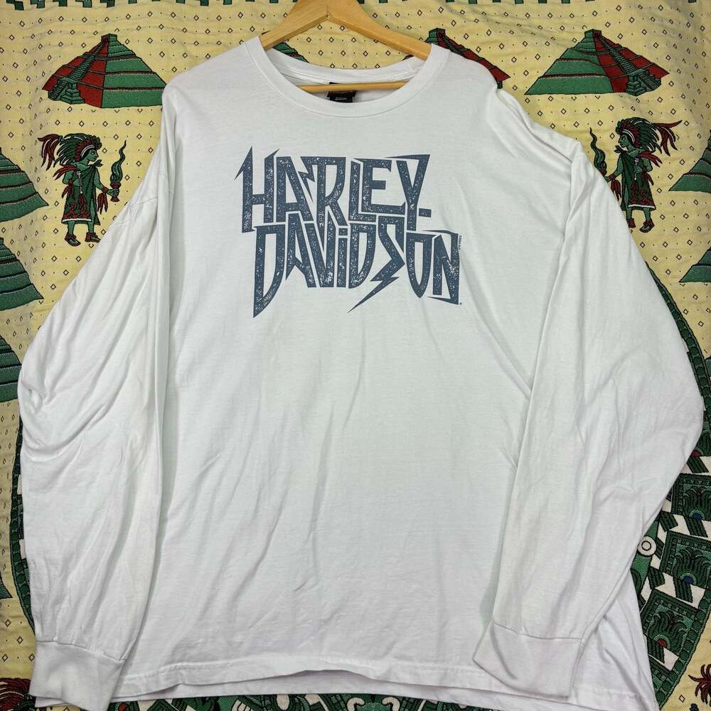 Harley-Davidson Men's Long Sleeve Graphic T-Shirt White
